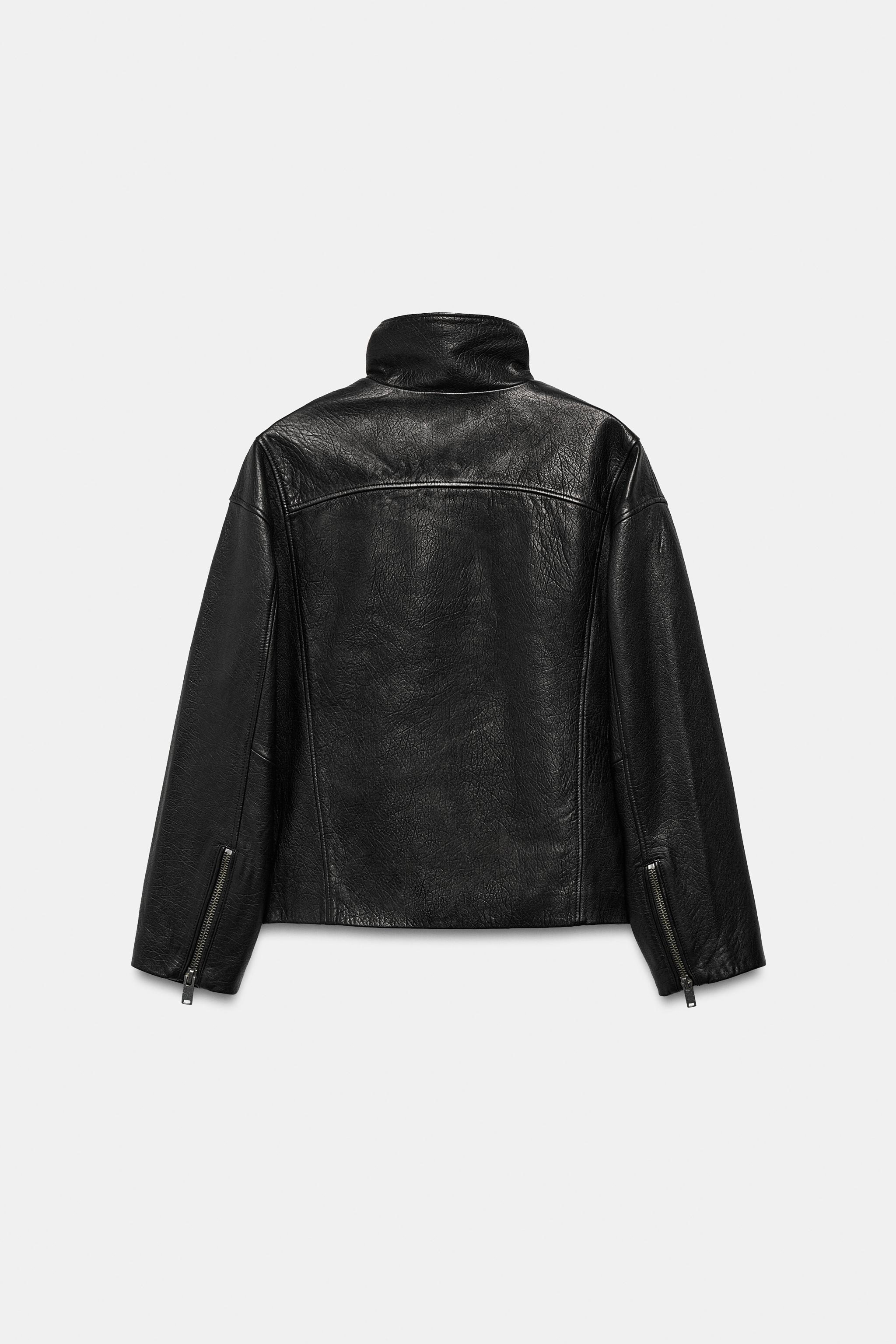 100% LEATHER OVERSIZED JACKET